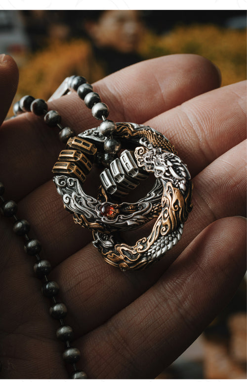 Craftsman Tianji Qiankun Circle Pendant Men's Necklace Decompression Accessories Taoist Instrument Enlightenment Series Car Pendant